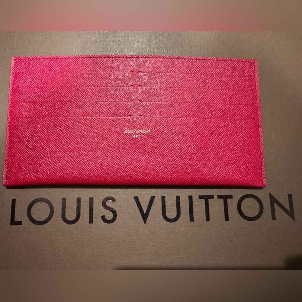 Authentic Louis Vuitton Felicie Card Holder Insert Cherry.
